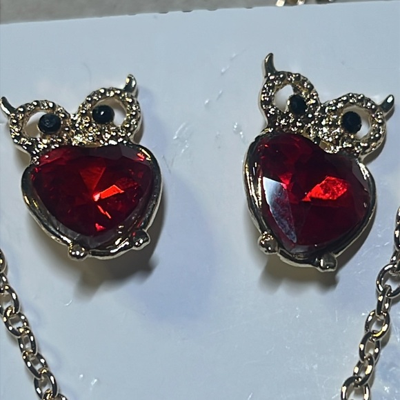 OWL COLLECTION! TWO KEYCHAIN BAG CHARMS , NECKLACE AND EARRING SET! - Picture 5 of 11